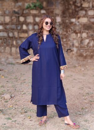 MIDNIGHT BLUE SHIKARA PHERAN CO-ORD SET