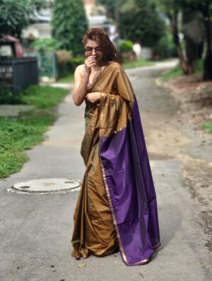 GREENISH-GOLD TONE GOTA PATTI DESIGNER SAREE