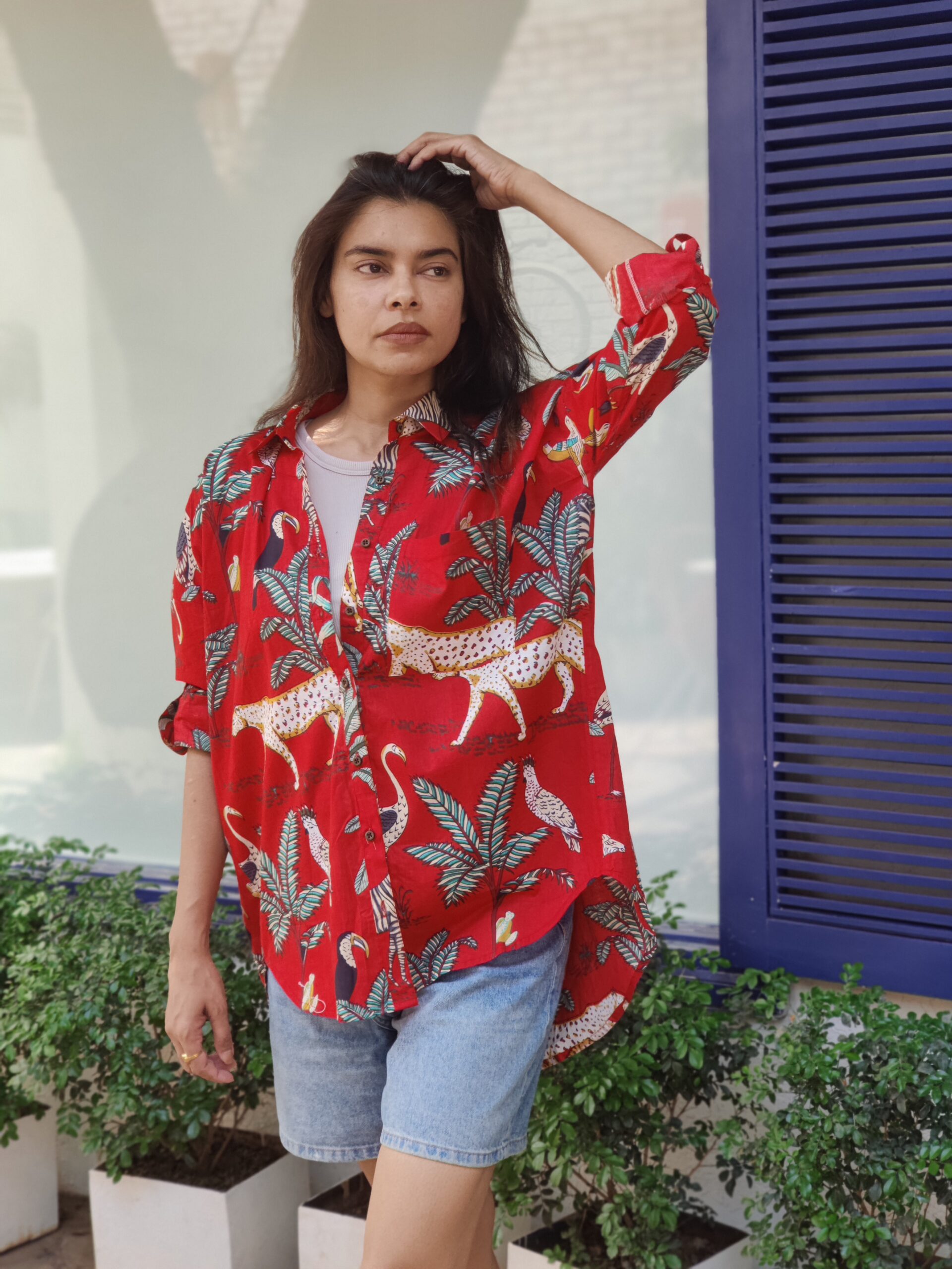 GULABI JUNGLE OVERSIZED SHIRT
