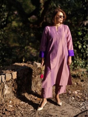 बैंगनी RESHAM CO-ORD SET