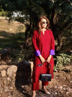 केसर RESHAM CO-ORD SET