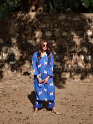 नीला Pichwai Cotton Co-ord Set