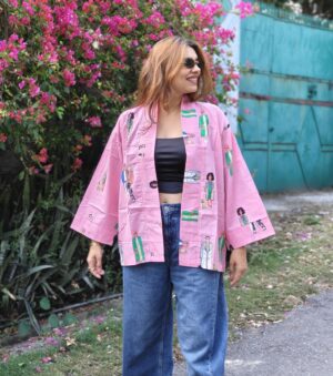 BABY PINK KIMONO SHRUG (FREE SIZE)