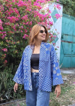 INDIGO KIMONO SHRUG (FREE SIZE)