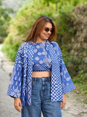 INDIGO KIMONO SET (SET OF 2)