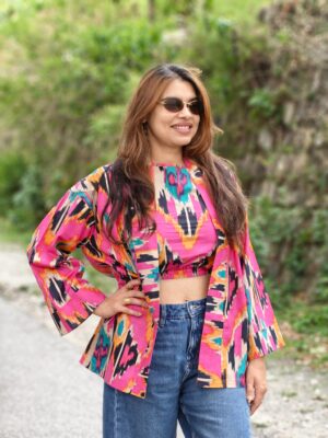PINK IKKAT KIMONO SET (SET OF 2)