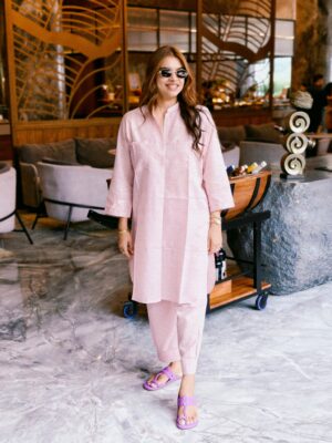 SALMON PINK RUTBA CO-ORD SET