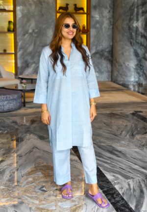 DENIM BLUE RUTBA CO-ORD SET